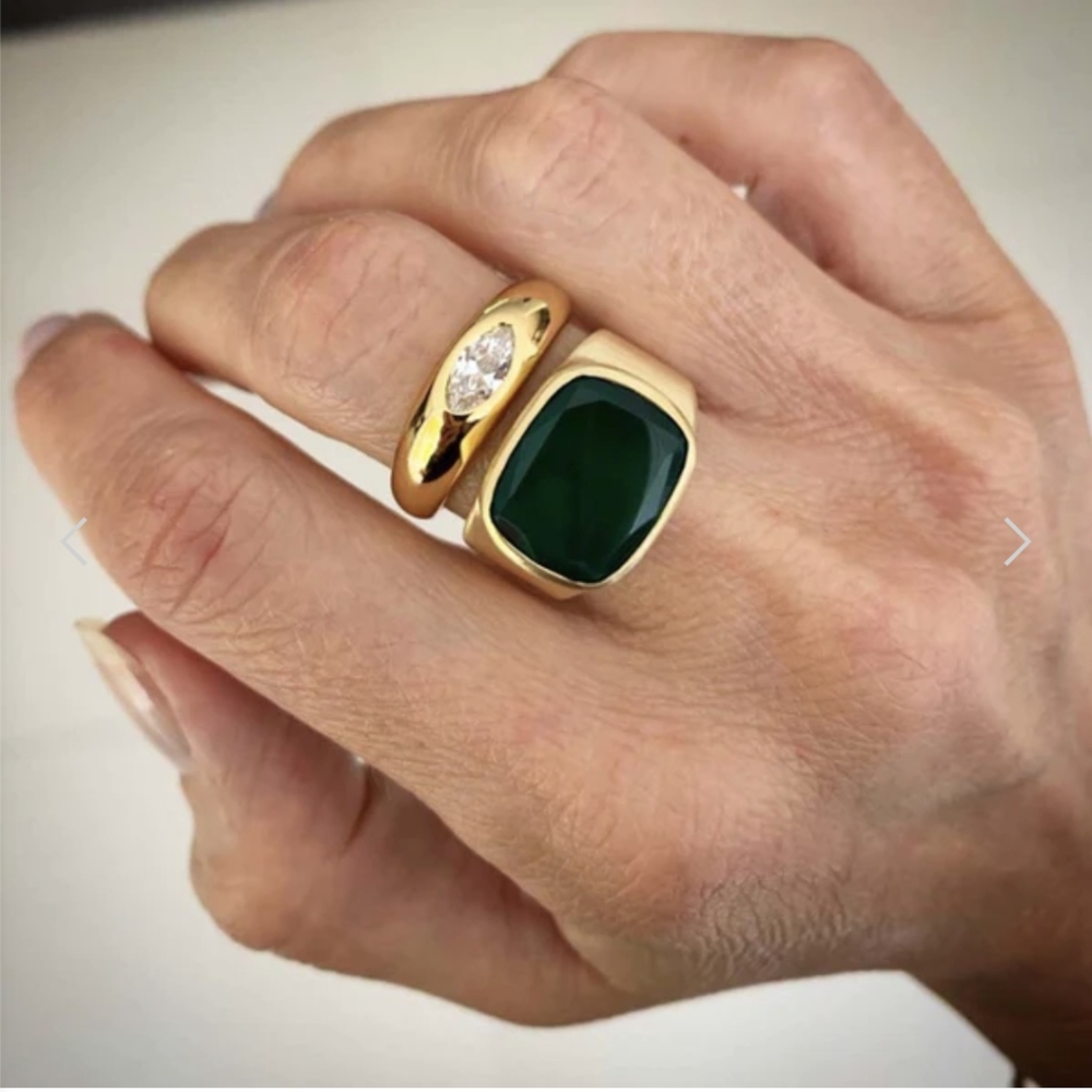 FAIRLEY GREEN AGATE FOREST RING